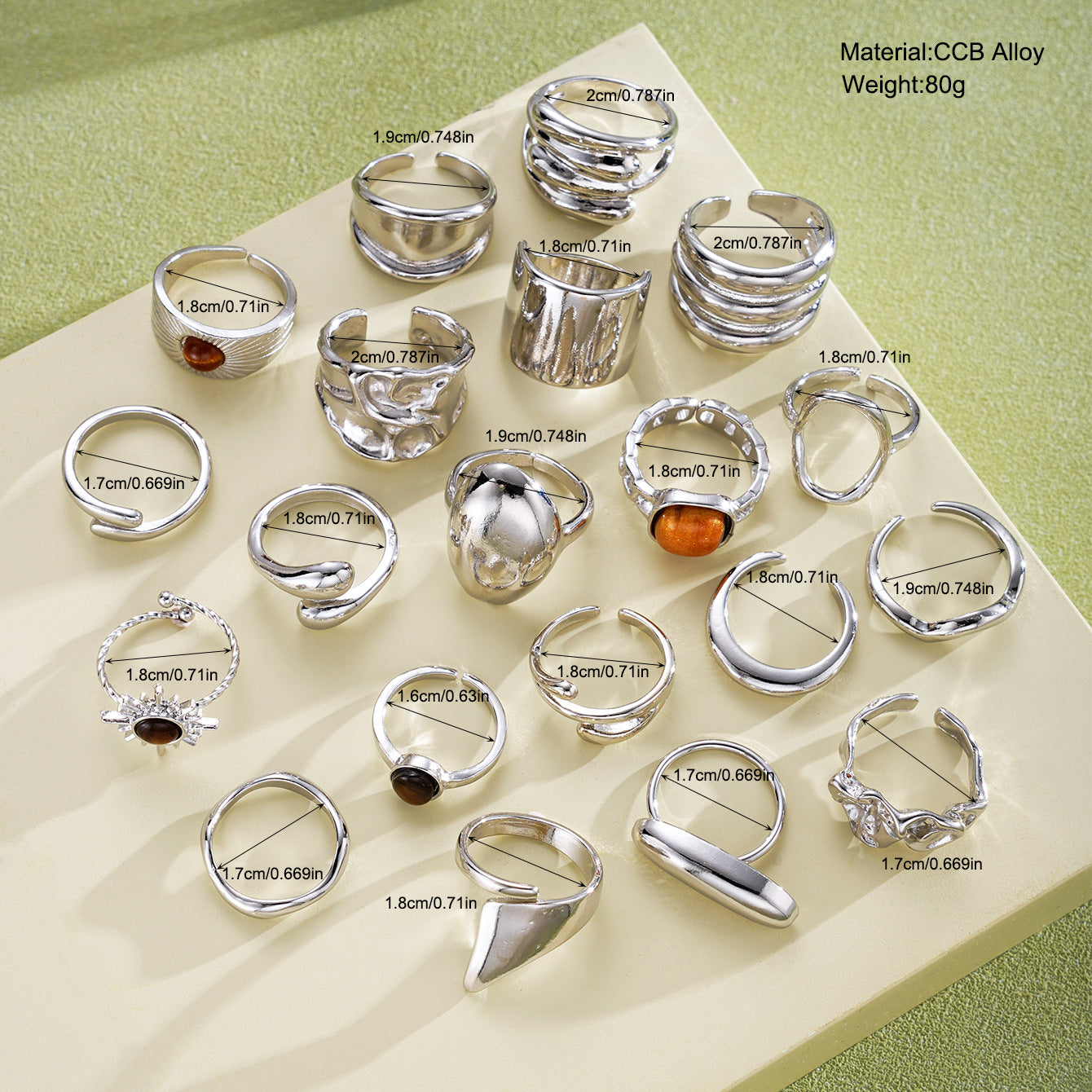 Damen Ring-Set mit kreativem skulpturalem Design Shop Nory