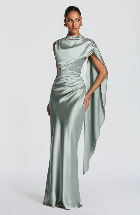Damen Langarm Abendkleid