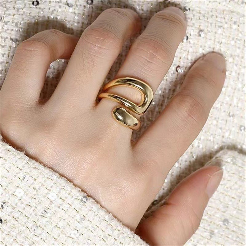 Damen Offener Designring mit fließendem und organischem Stil Shop Nory