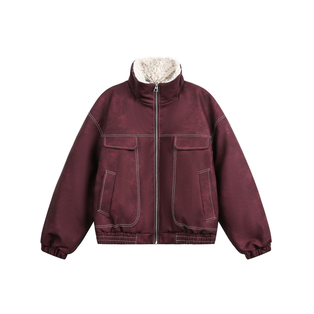Herren Boxy Veloursleder‑Optik Blouson mit Teddyfutter und hohem Kragen Shop Nory