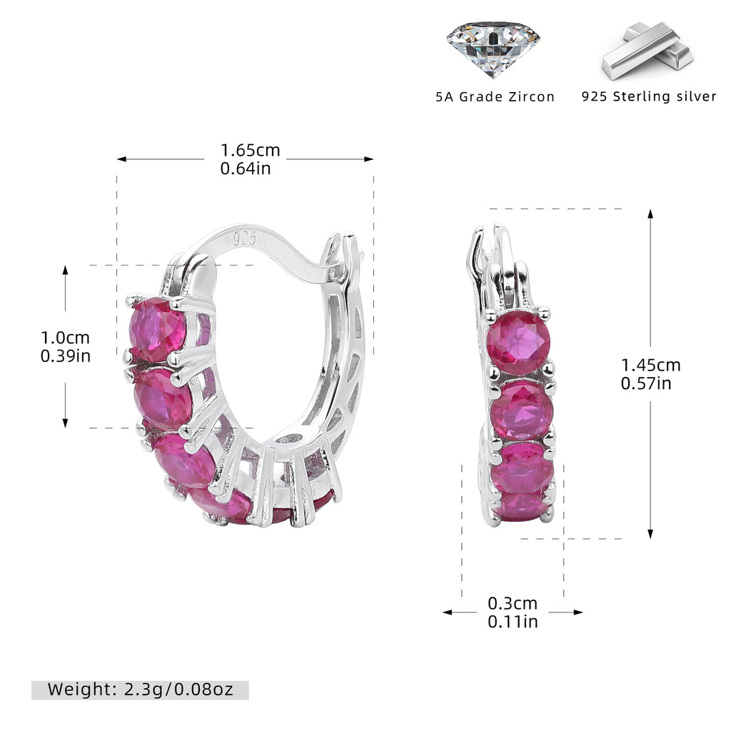 Damen Creolenohrringe mit funkelnden Zirkonsteinen aus hochwertigem 925 Sterling Silber Shop Nory