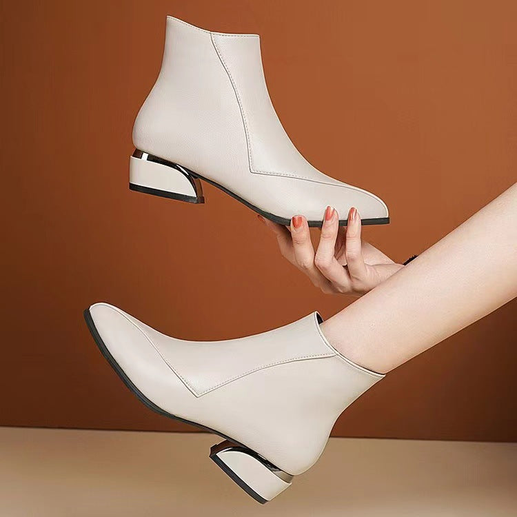 Damen knöchelhohe Stiefelette mit geometrischem Blockabsatz Shop Nory