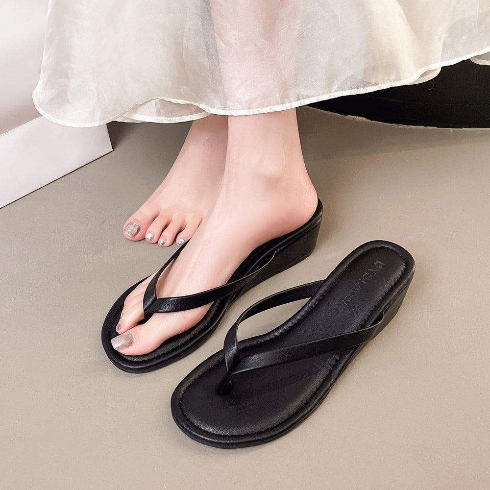 Damen eleganter Wedgesandalen mit schimmerndem Design