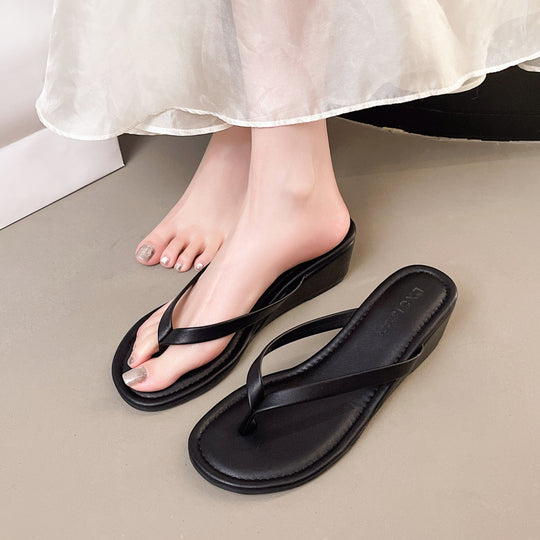 Damen eleganter Wedgesandalen mit schimmerndem Design