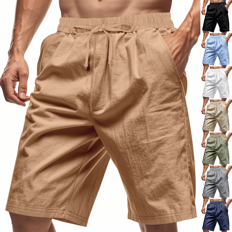 Herren nan lässige Baumwollmix Freizeitshorts mit elastischem Bund und Seitentaschen