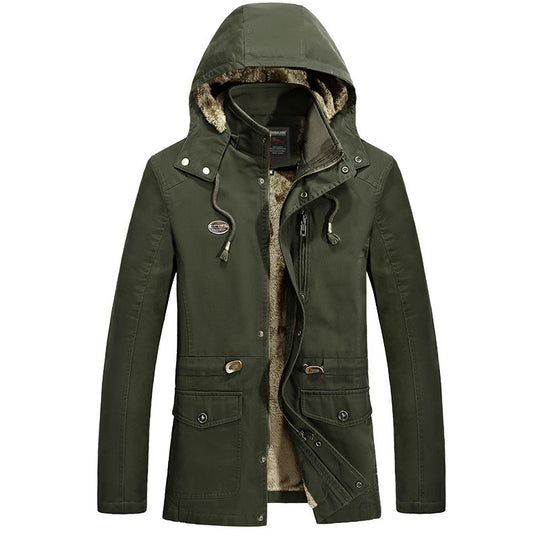 Herren Fieldparka im Utility-Look mit Teddyfleece-Kapuze, Kordelzug und Multifunktions-Taschen Shop Nory