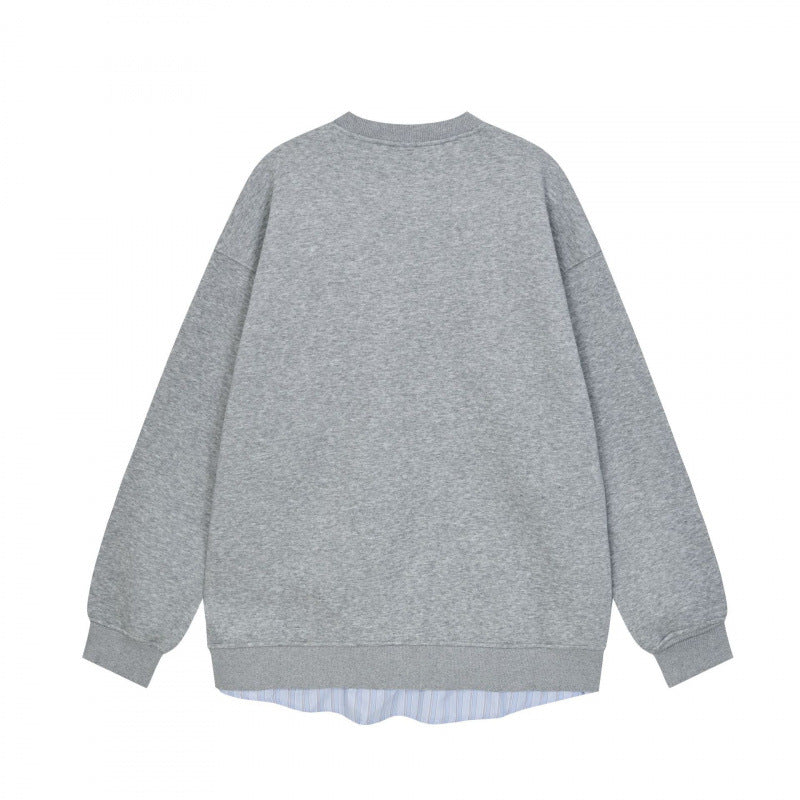 Damen Oversize-Sweatshirt mit integriertem Hemd‑Einsatz und sichtbarer Knopfleiste Shop Nory