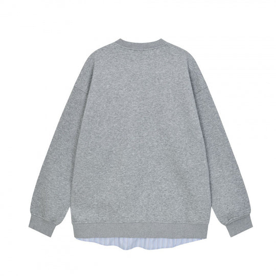Damen Oversize-Sweatshirt mit integriertem Hemd‑Einsatz und sichtbarer Knopfleiste Shop Nory