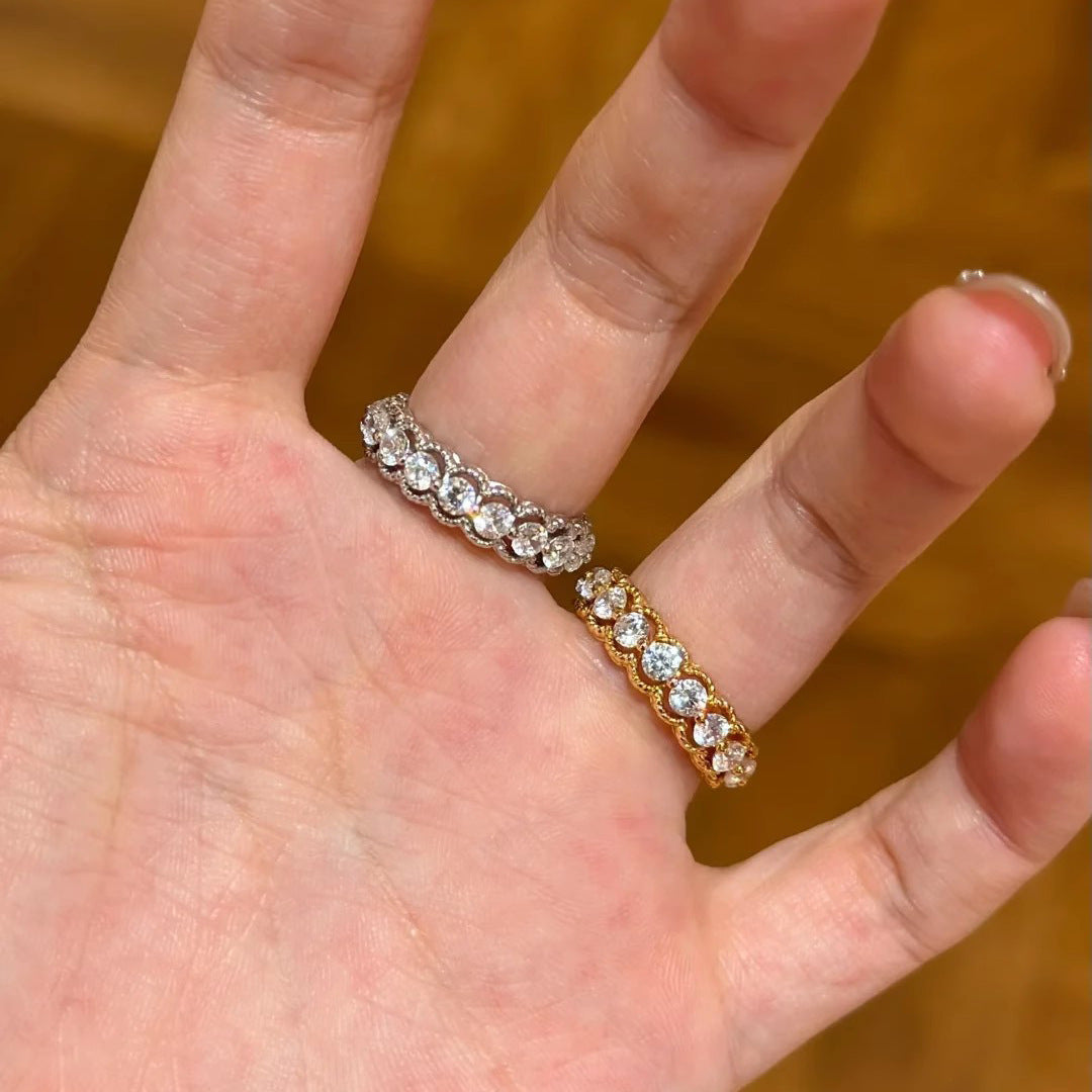 Damen Glitzernder Zirkonring Shop Nory