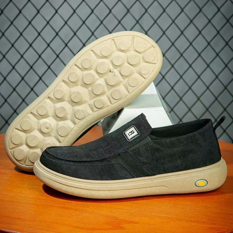 Herren Canvas-Slip-On Freizeit-Slipper mit ergonomischer Komfortplateau-Sohle Shop Nory