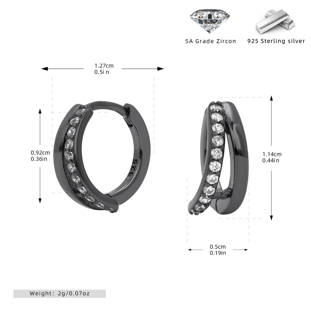 Damen Ohrstecker mit funkelnden Zirkon-Elementen in hochwertiger 925 Sterling Silber-Fassung Shop Nory