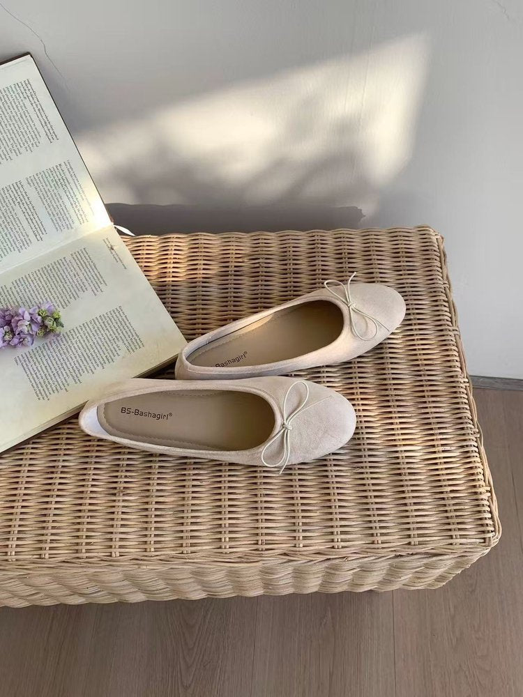 Damen elegante Ballerinas mit dekorativer Schleife
