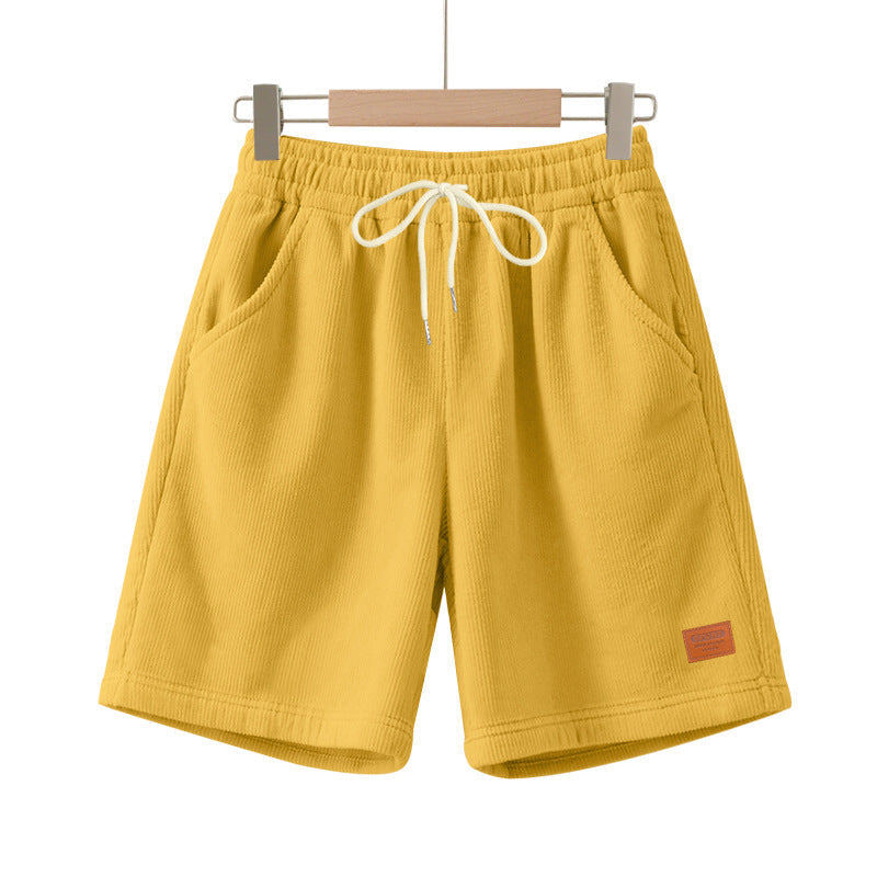Herren nan lässige Bermudashorts aus feinstrukturiertem Baumwollmix mit elastischem Bund und Kordelzug