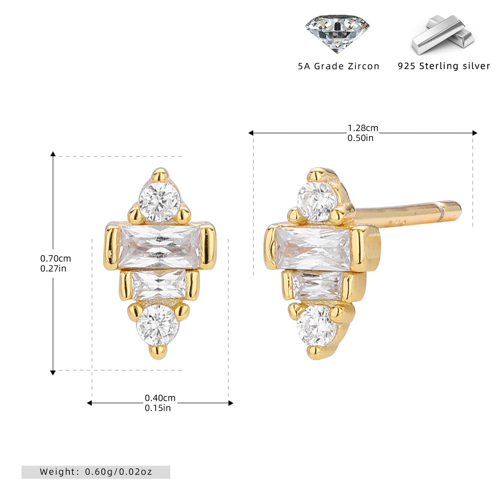 Damen Ohrstecker mit elegantem Zirkonbesatz aus hochwertigem 925 Sterling Silber Shop Nory