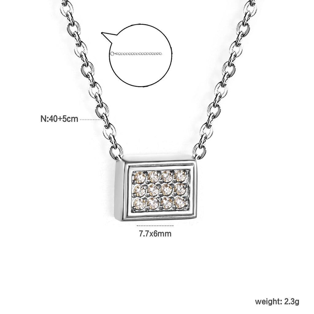 Damen elegante Halskette mit funkelndem Zirkonia-Anhänger Shop Nory