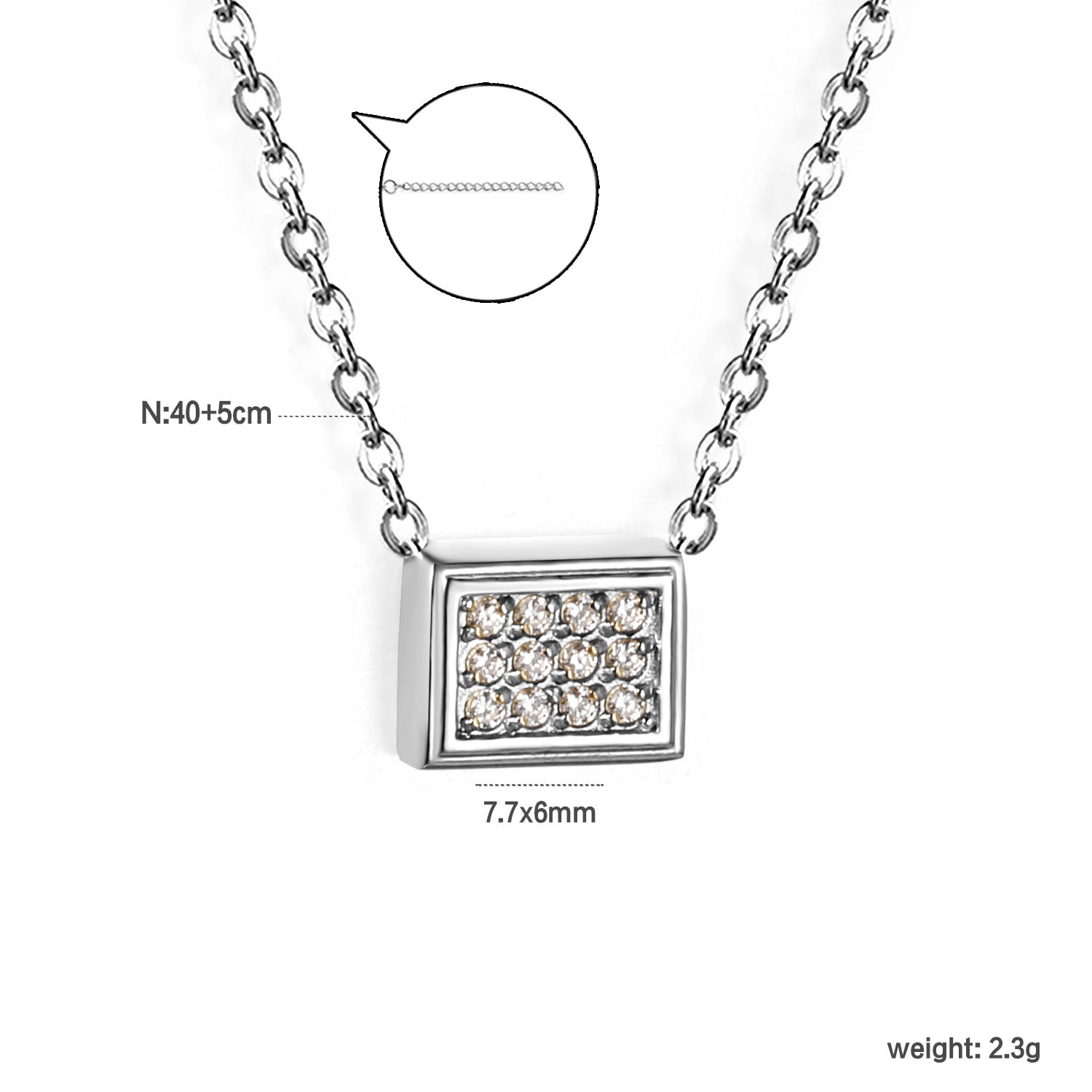 Damen elegante Halskette mit funkelndem Zirkonia-Anhänger Shop Nory
