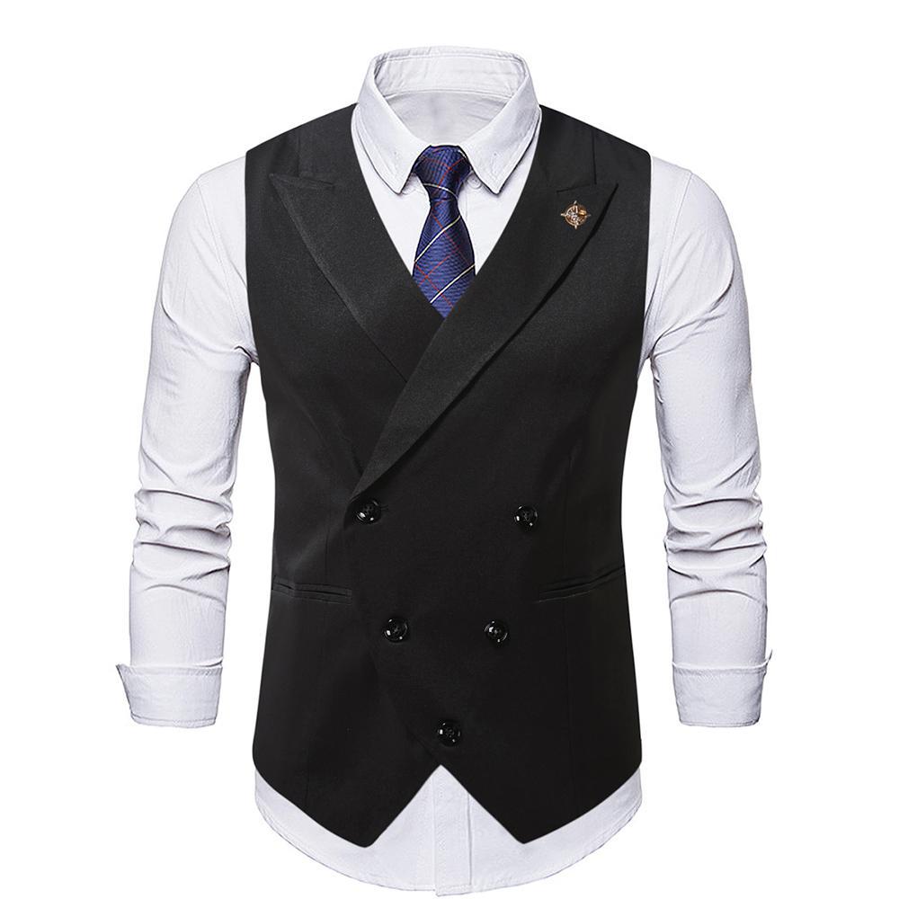 Herren doppelreihige Anzugweste mit Spitzenrevers, schlanker Silhouette und feiner Innenverarbeitung Shop Nory