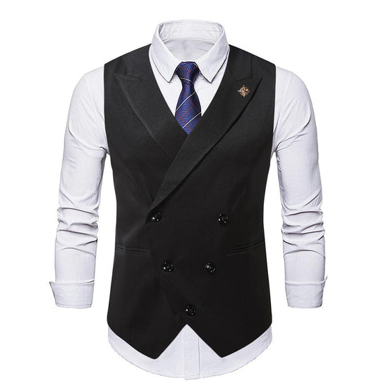 Herren doppelreihige Anzugweste mit Spitzenrevers, schlanker Silhouette und feiner Innenverarbeitung Shop Nory