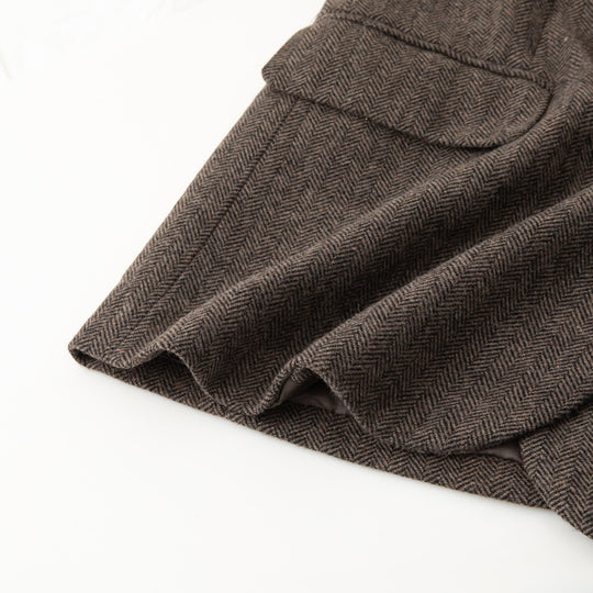 Damen Zweireihiger Wollmix-Blazer im Fischgrätmuster mit Pattentaschen Shop Nory