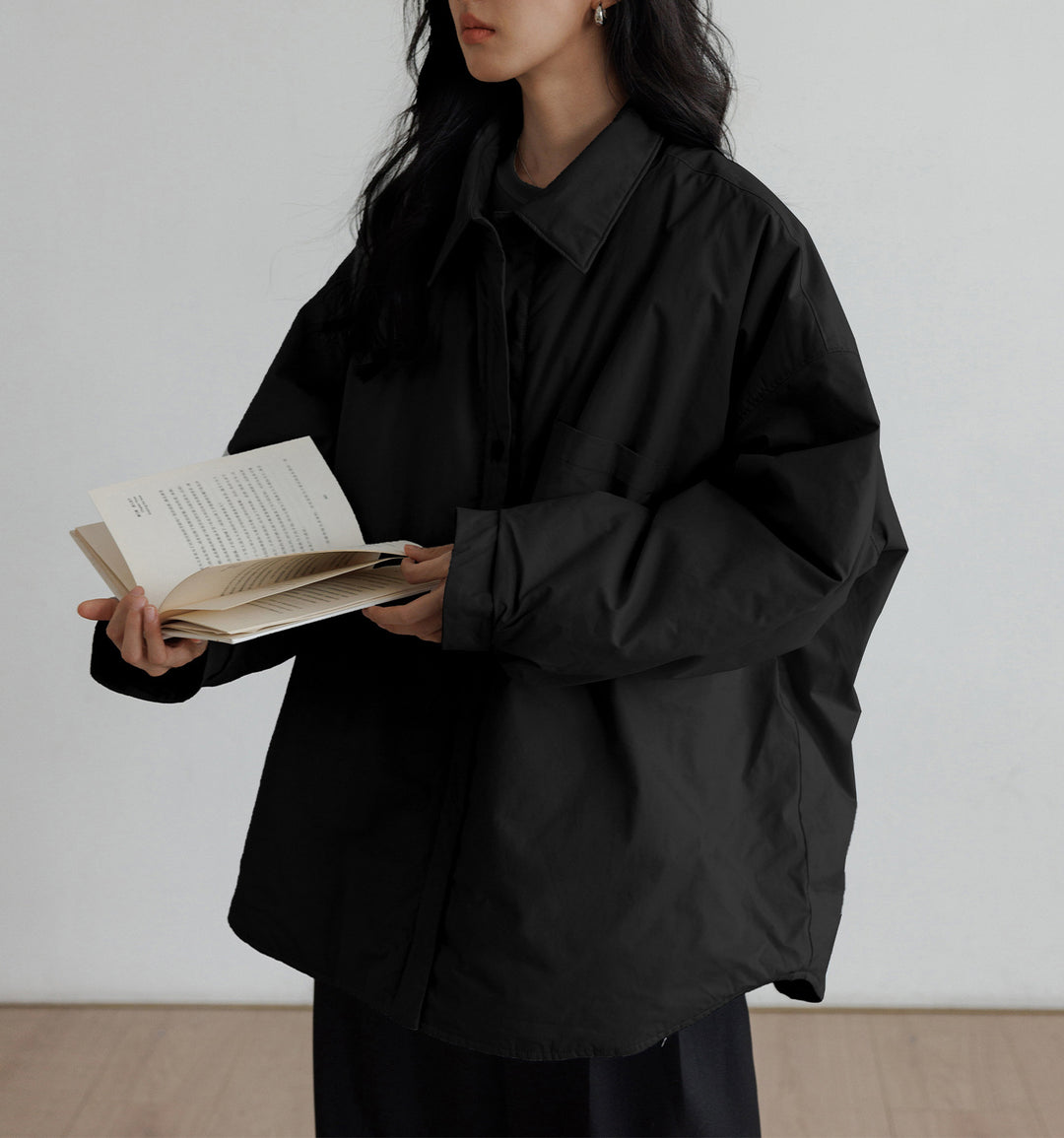 Damen Oversized Bluse mit Knopfdetail Shop Nory