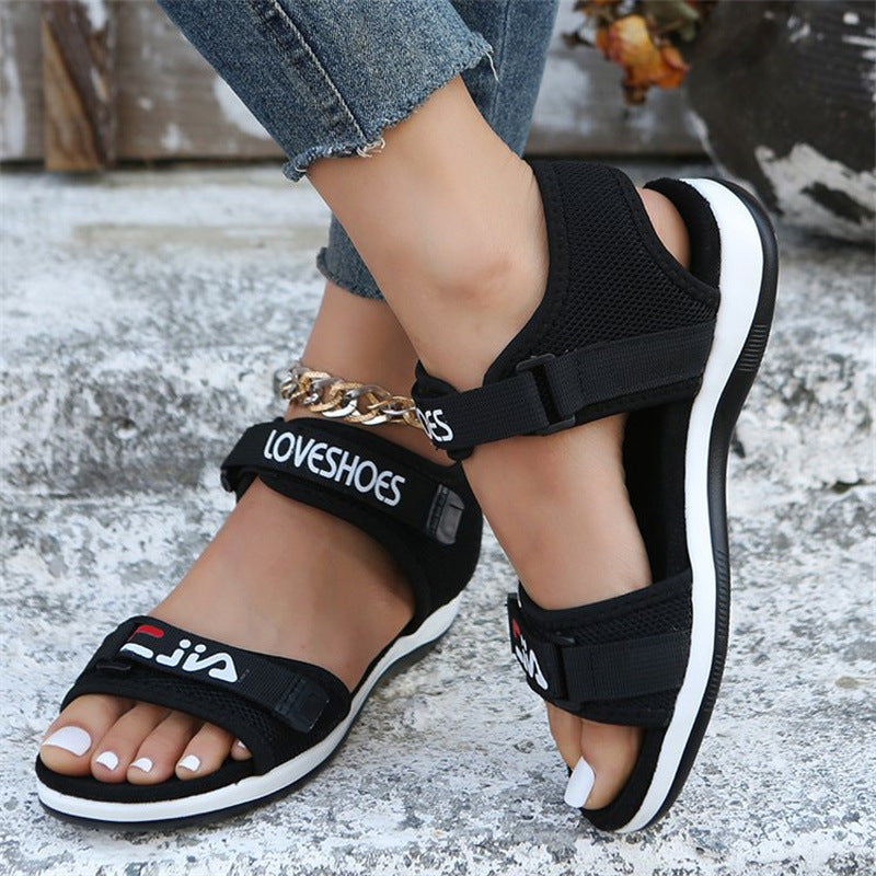 Damen Bequeme Sport-Sandalen mit verstellbarem Riemensystem und atmungsaktivem Mesh-Shopnory