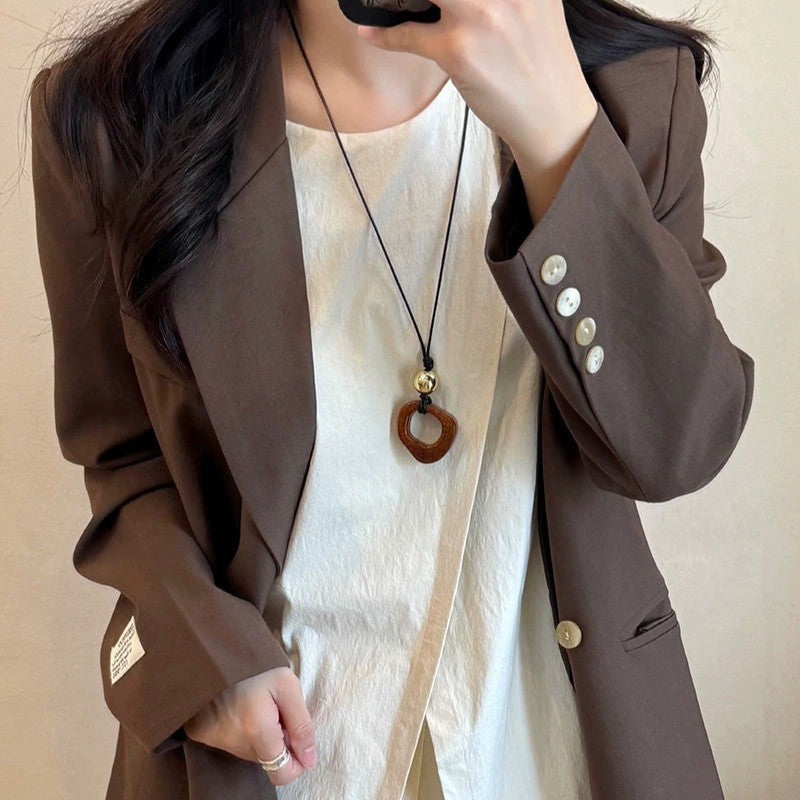 Damen Halskette mit modernem, geometrischem Anhänger und hochwertiger Gliederung Shop Nory