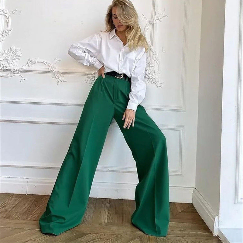 Damen Weite Palazzo-Hose mit eleganter Taillierung und modischem Schnitt