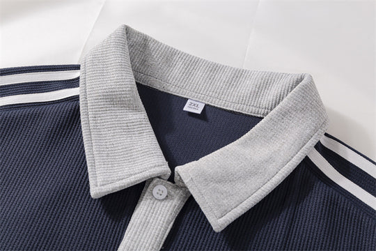 Herren Sportliches Poloshirt mit hohem Kragen und kontrastierenden Streifen Shop Nory