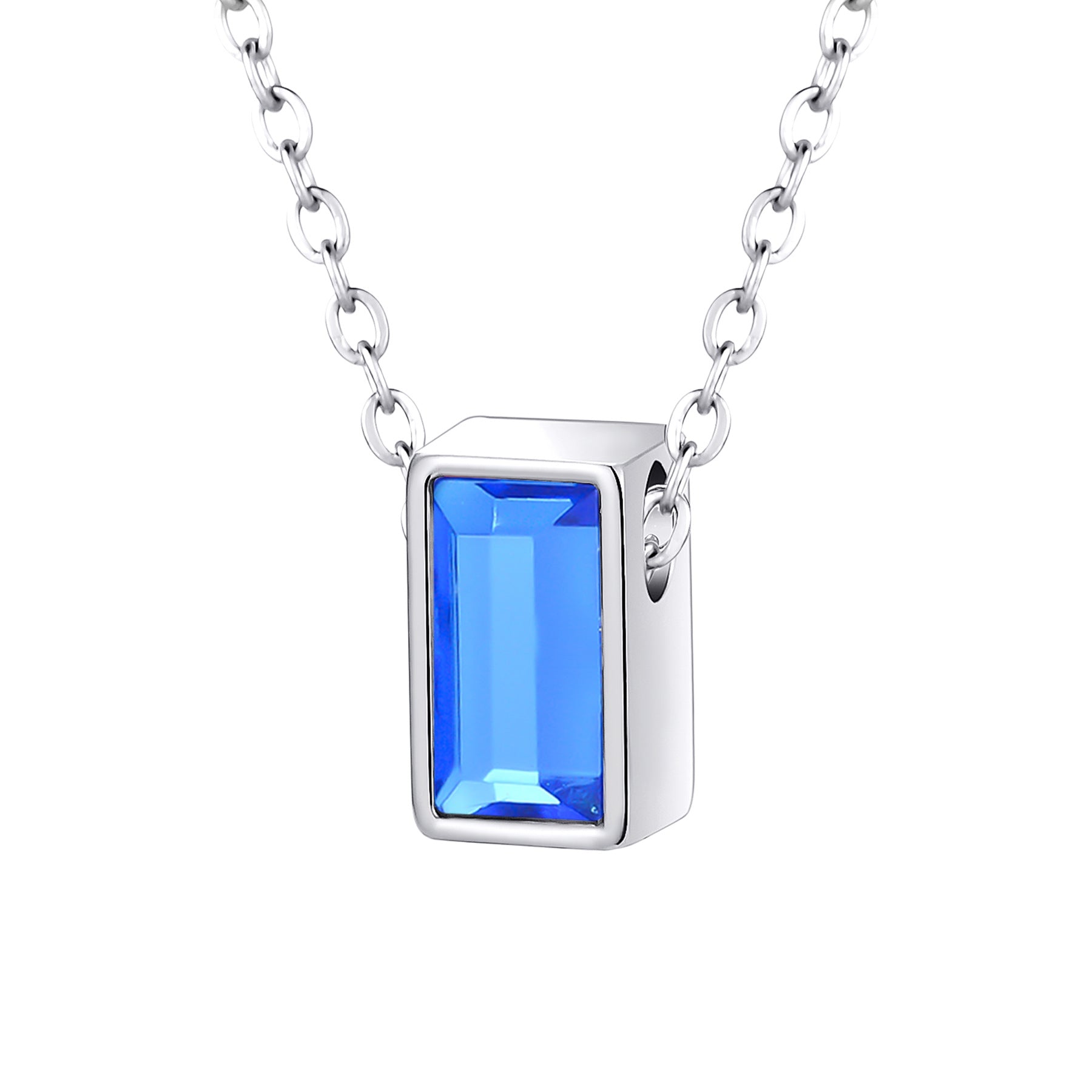 Damen Halskette mit elegantem rechteckigem Anhänger und funkelndem Stein Shop Nory