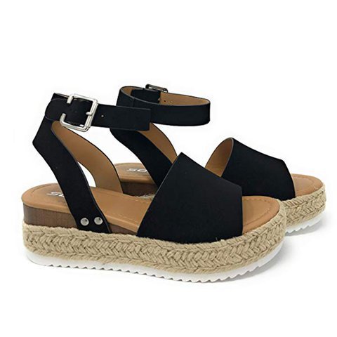 Damen Plateau-Sandalen mit verstellbarem Riemen