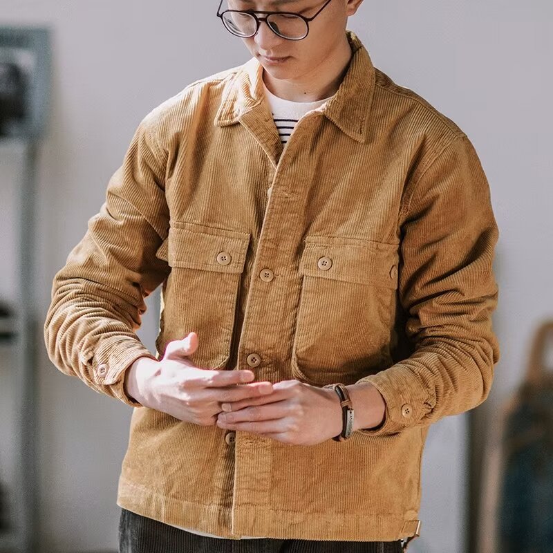 Herren Robustes Kord-Overshirt im Worker-Look mit aufgesetzten Pattentaschen Shop Nory