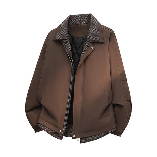 Herren Modische Doppeljacke mit Plüsch Innenfutter Shop Nory