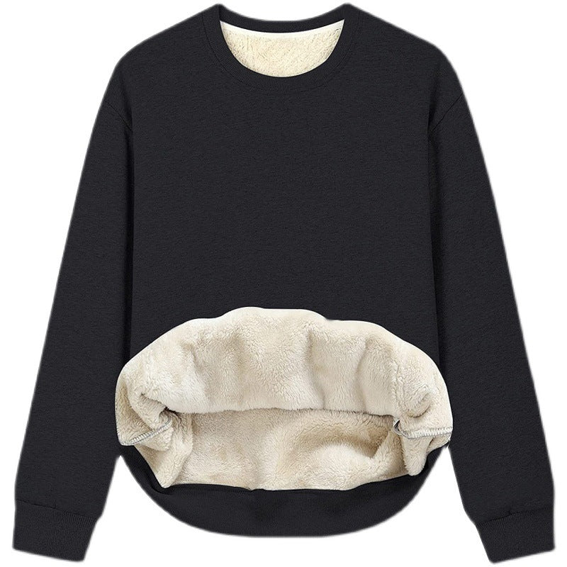 Damen Kuscheliger Sweatshirt mit weichem Innenfutter und Rundhalsausschnitt