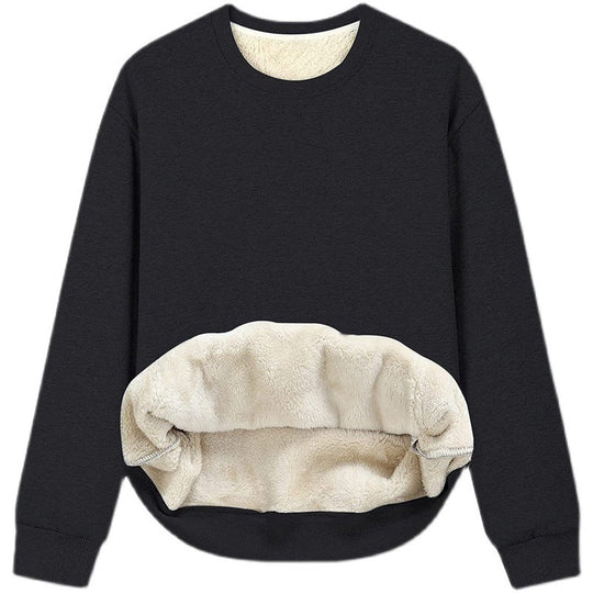 Damen Kuscheliger Sweatshirt mit weichem Innenfutter und Rundhalsausschnitt