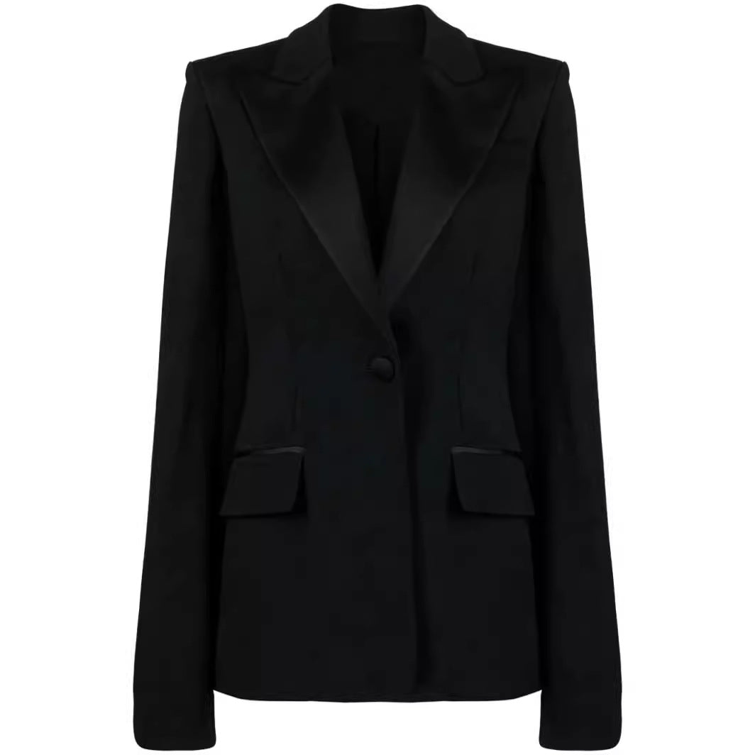Damen Zweiteiliges Abendliches Blazer-Set mit Cape-Ärmeln und ausgestellten Marlene-Hosen Shop Nory