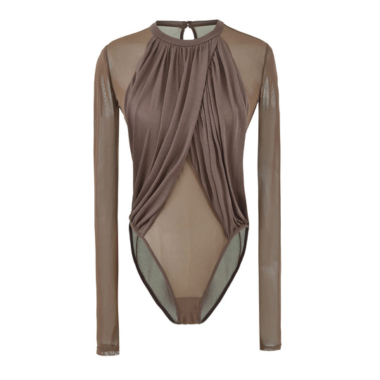 Damen Drapiertes Mesh-Body mit geraffter Vorderpartie Shop Nory