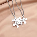 Damen Paar-Halsketten im Puzzle-Design mit gravierten Botschaften Shop Nory