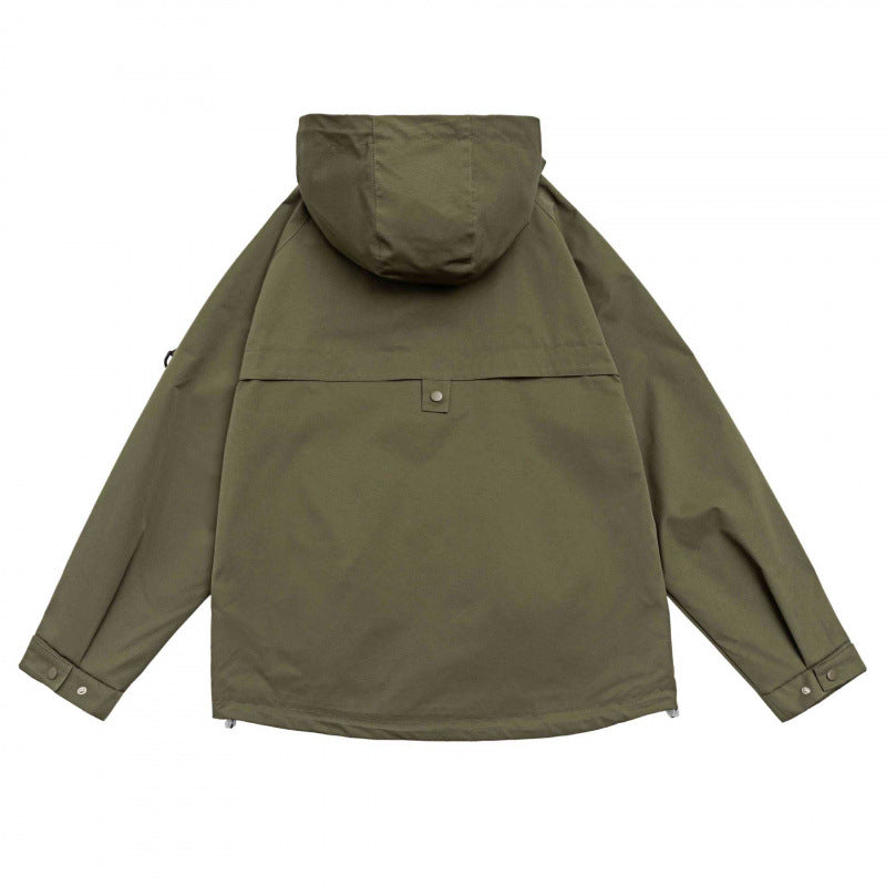 Unisex Oversize-Utility-Parka mit Kapuze, verdeckter Frontleiste und Multifunktions-Taschen Shop Nory