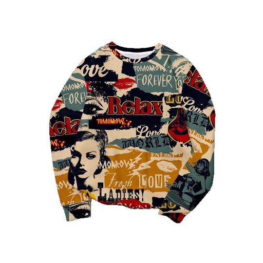 Damen Lässiger Sweatshirt mit kreativem Grafikdruck Shop Nory