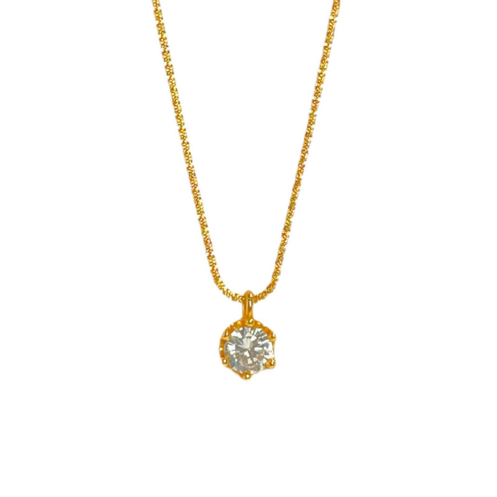 Damen Halskette mit funkelndem Kristallanhänger und feiner Gliederkette Shop Nory
