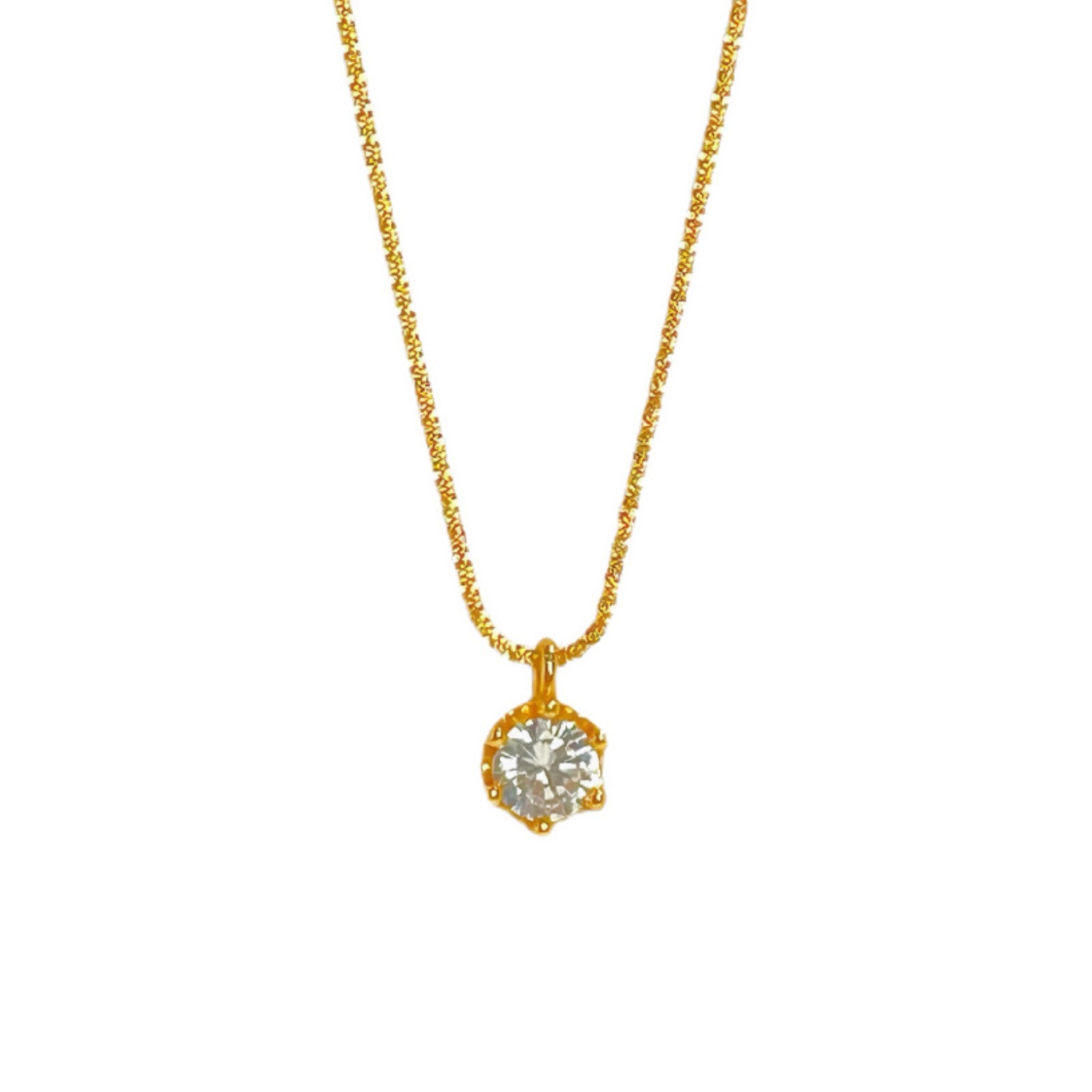 Damen Halskette mit funkelndem Kristallanhänger und feiner Gliederkette Shop Nory