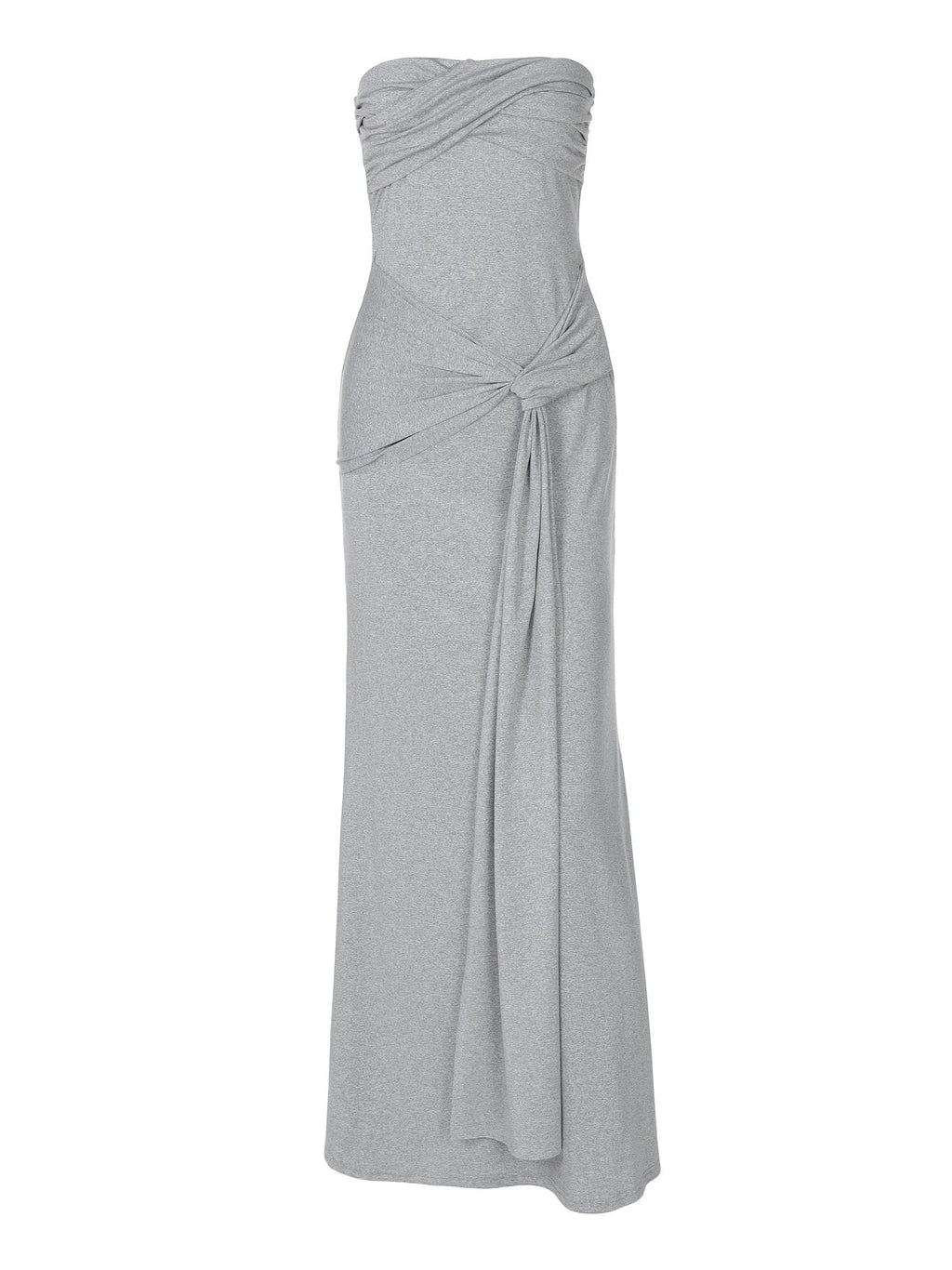 Damen Strapless Maxikleid mit raffiniertem Wickeldesign