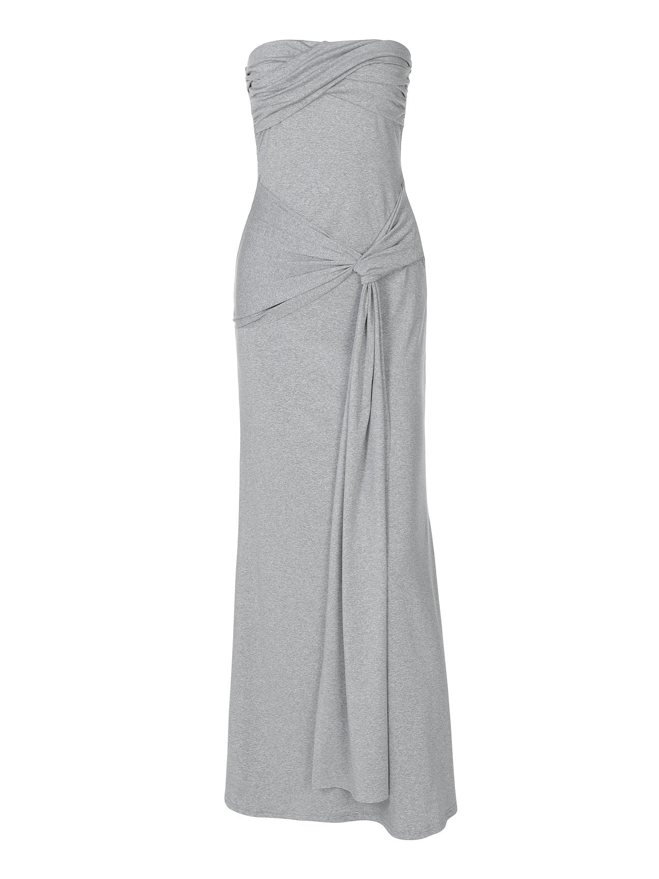 Damen Strapless Maxikleid mit raffiniertem Wickeldesign