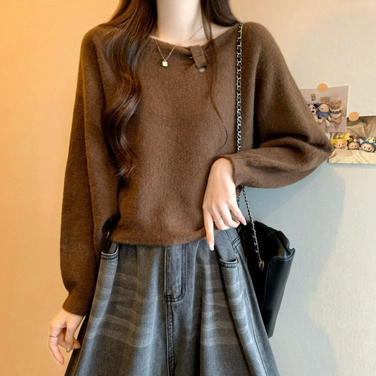 Damen Bequemer Pullover mit verspieltem Ausschnitt Shop Nory