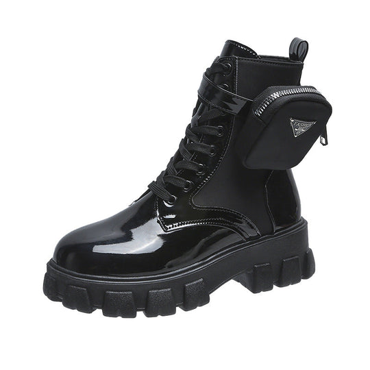Damen High-Top Stiefel mit robustem Sohlendesign und praktischem Reißverschluss