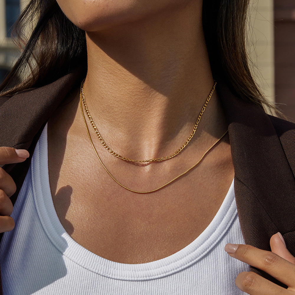 Damen Halskette mit doppeltem Kettendesign und hypoallergenen Eigenschaften Shop Nory