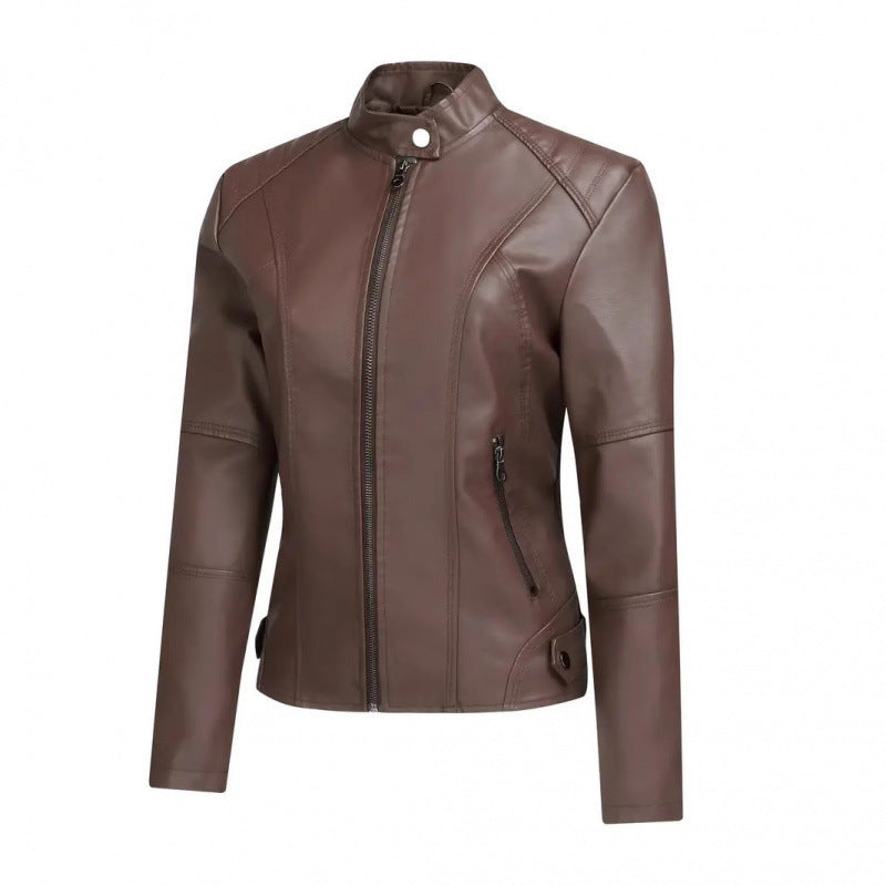 Damen Elegante und moderne Kunstlederjacke