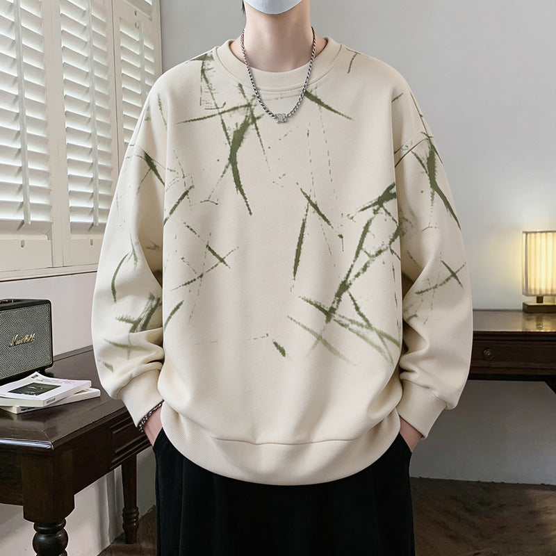 Herren Sweatshirt mit abstraktem Print, Rundhalsausschnitt und relaxed Fit Shop Nory