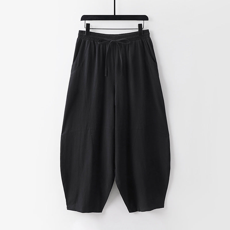 Damen Leichte Haremshose mit weitem Bein und elastischem Bund Shop Nory