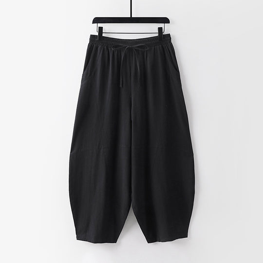 Damen Leichte Haremshose mit weitem Bein und elastischem Bund Shop Nory